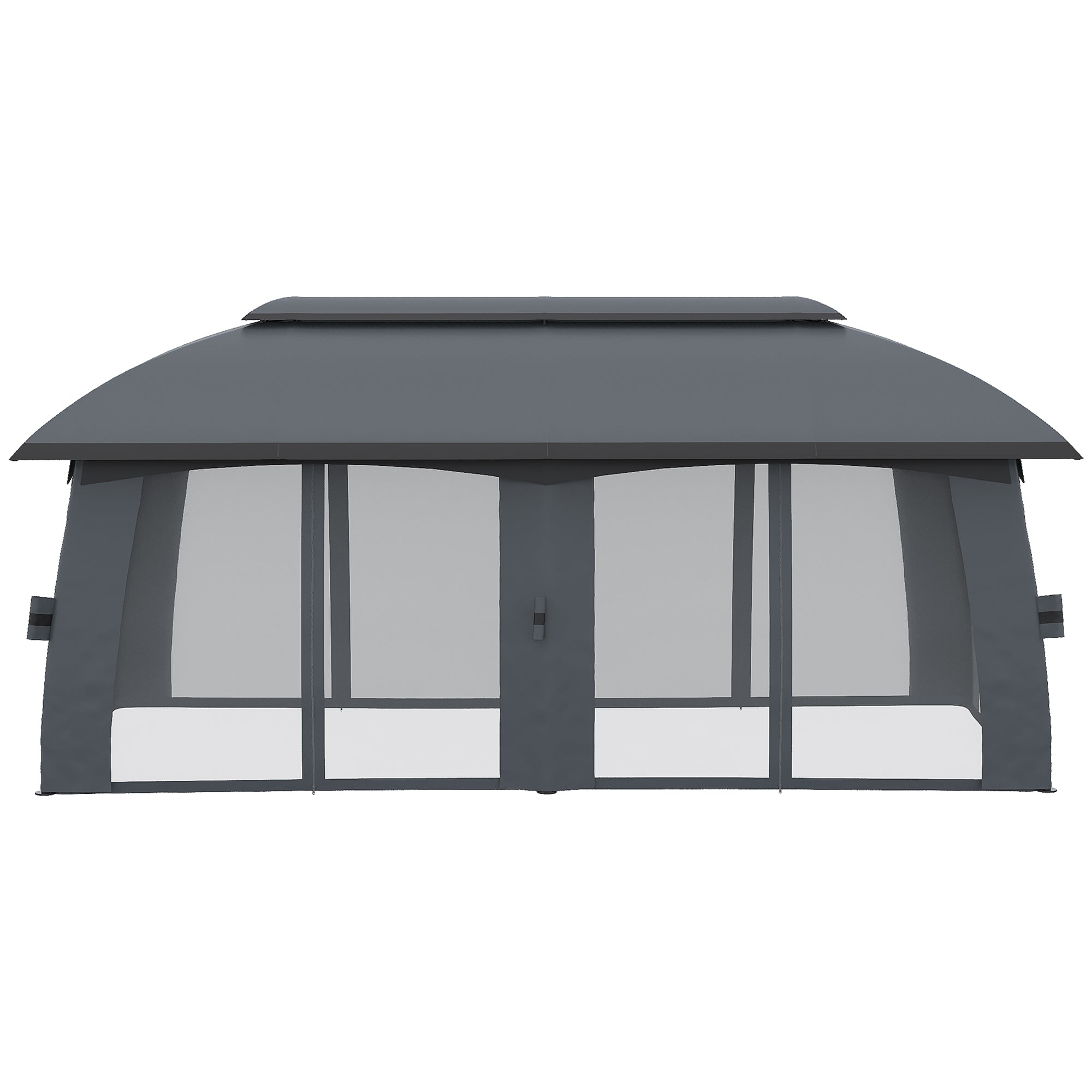 Outsunny Waterdichte Tuinpaviljoen 3x6m voor Tuin, Ideaal voor Feesten en Vriendschap, Donkergrijs