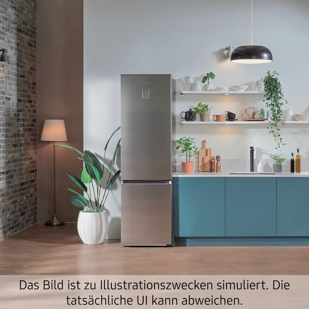 Koel-vriescombinatie, koelkast met vriesvak, 203 cm, 390 l totaal volume, 114 l vriesvak, AI Energy Mode, RVS-look, RL38C600CSA/begane grond