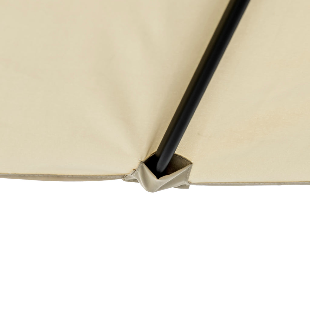 Outsunny parasol, tuinparasol, kantelbaar, met handslinger, windkap, polyester+staal, kaki, 285 x 147 cm