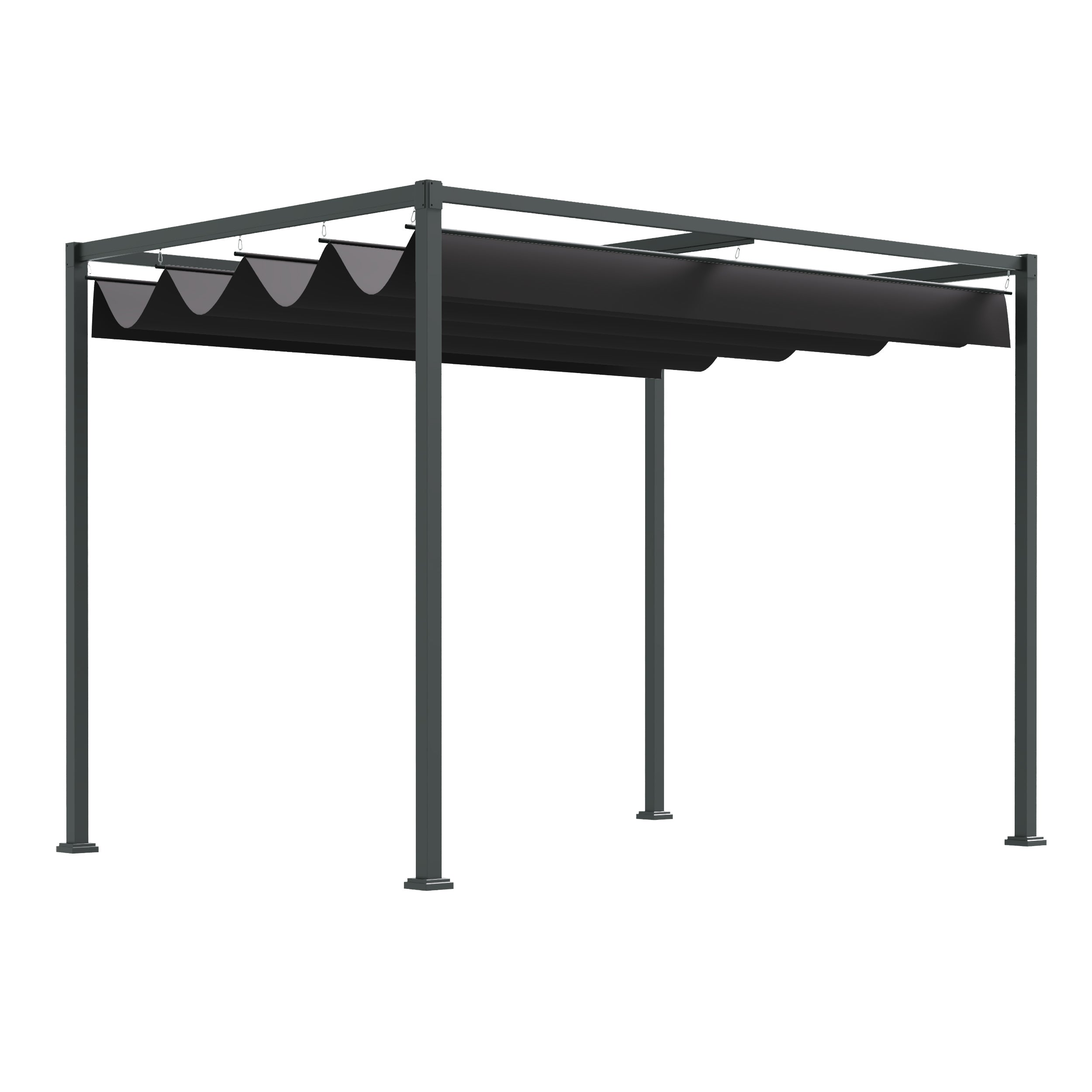 Outsunny Pergola Tuin 298x213x222 cm Polyester Zonnendak voor Tuin