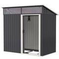 Outsunny Tuinschuur, Gereedschapsschuur met Vensters, Ventilatieopeningen, Schuifdeur, Waterdicht Staal, Weerbestendig, Donkergrijs