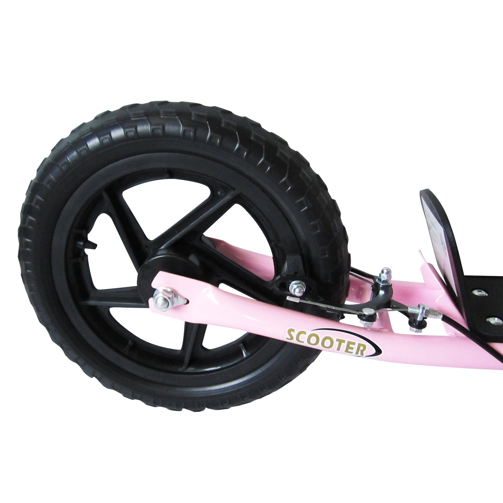 HOMCOM Step, Scooter voor Kinderen, met Handrem, Standaard, 12 Inch Wielen, vanaf 5 Jaar, Staal, Roze 120 x 52 x 88 cm