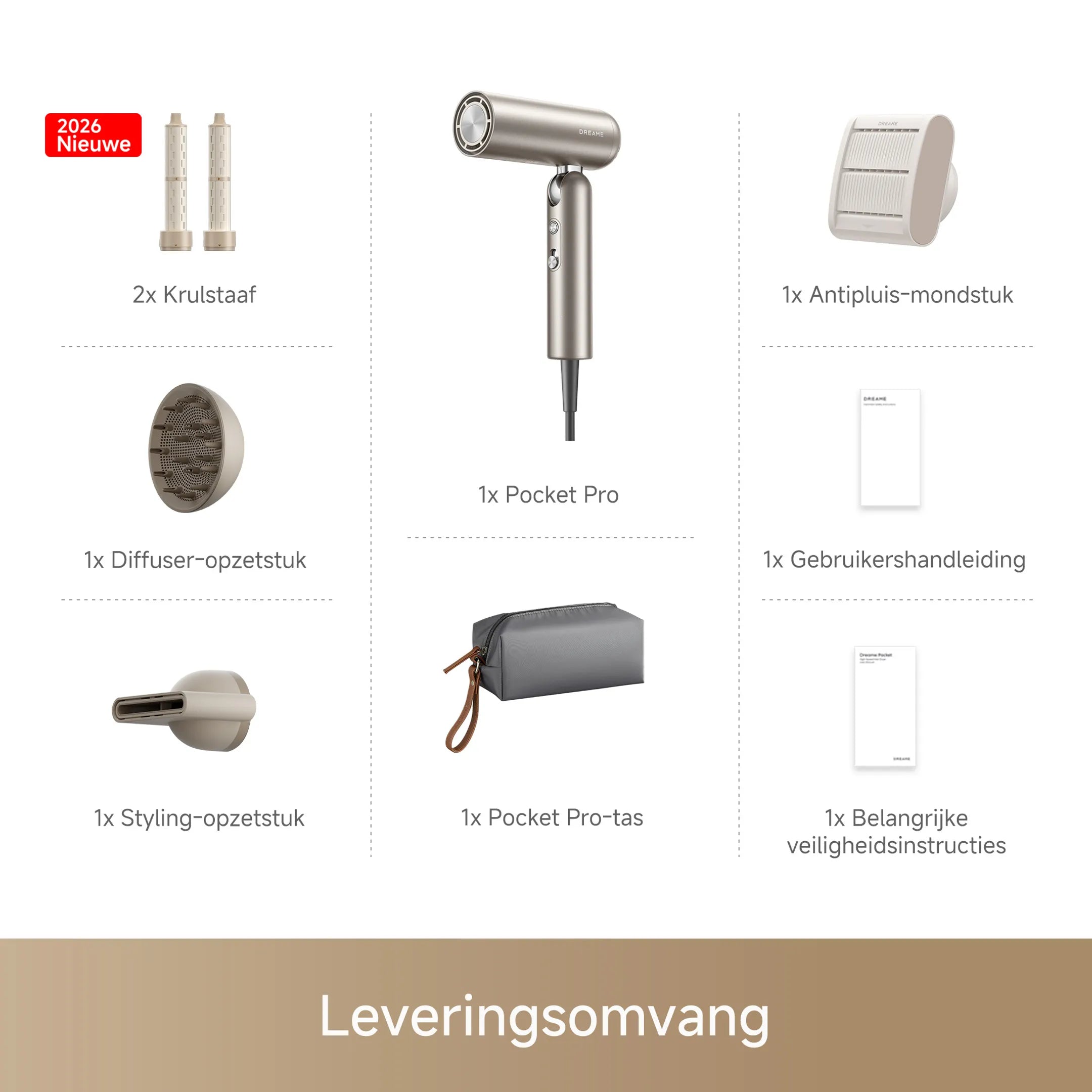 Dreame Haardroger Pocket Pro Gold