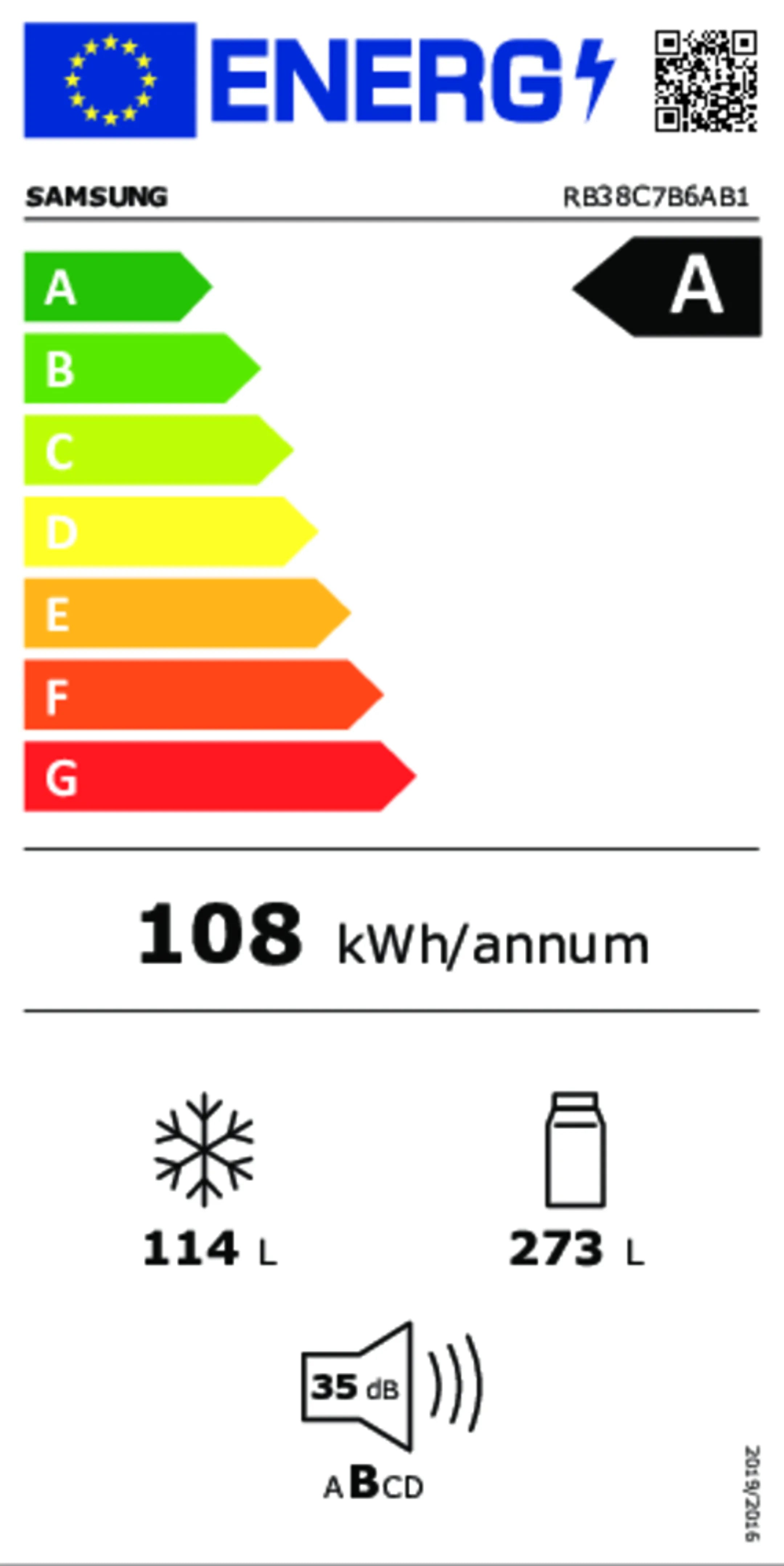 Samsung Koelkast met diepvries RB38C7B6AB1