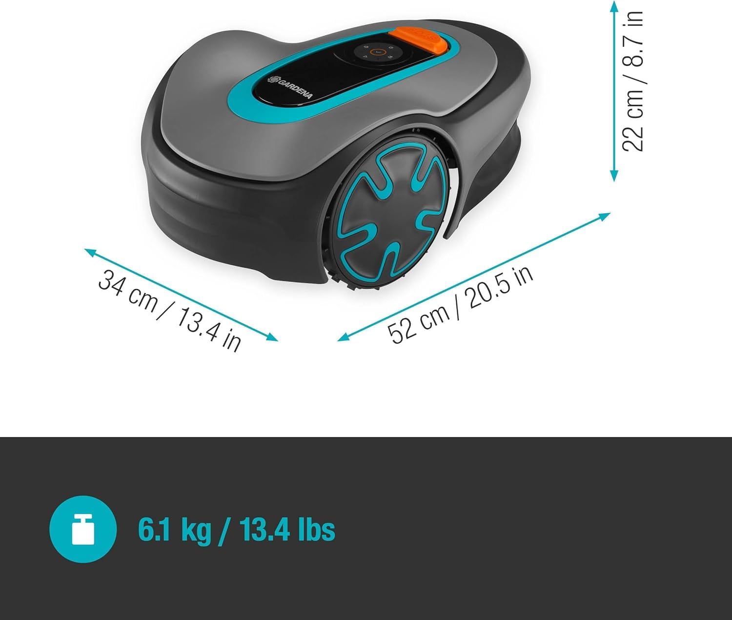 Gardena Robotmaaier SILENO minimo 500 m: intelligente grasmaaier met optimale connectiviteit, programmeerbaar met Gardena Bluetooth-app, DE-versie (15202-20)
