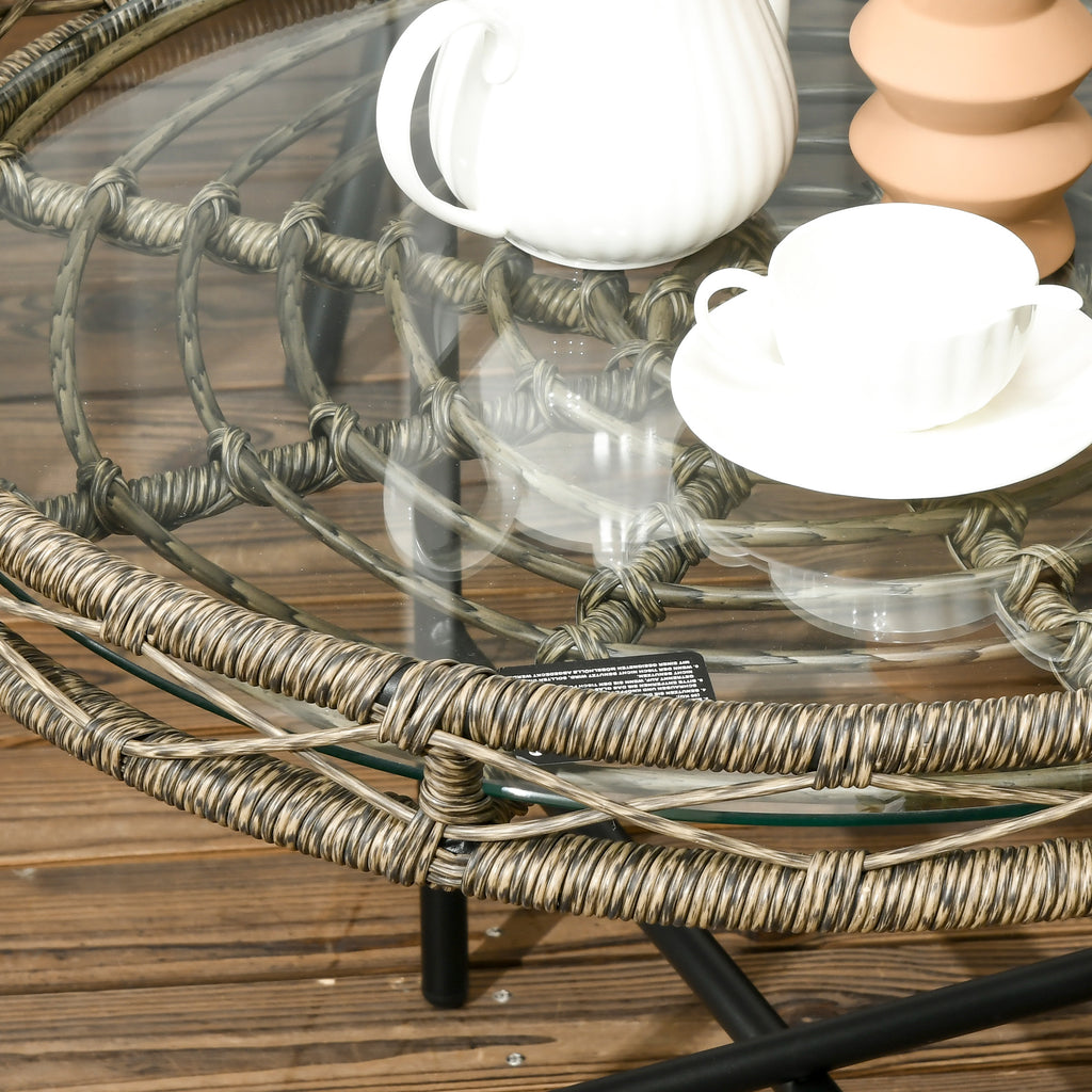 Outsunny tuinmeubels 5-delig Zitset van rotan voor buiten met kussens, aluminium