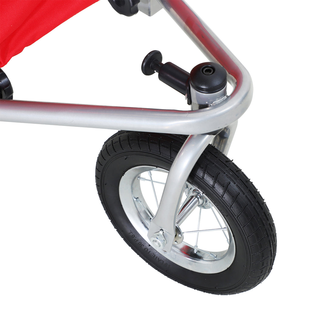 PawHut 2 in 1 hondenaanhanger fietskar jogger vlag regenhoes voor honden Rood