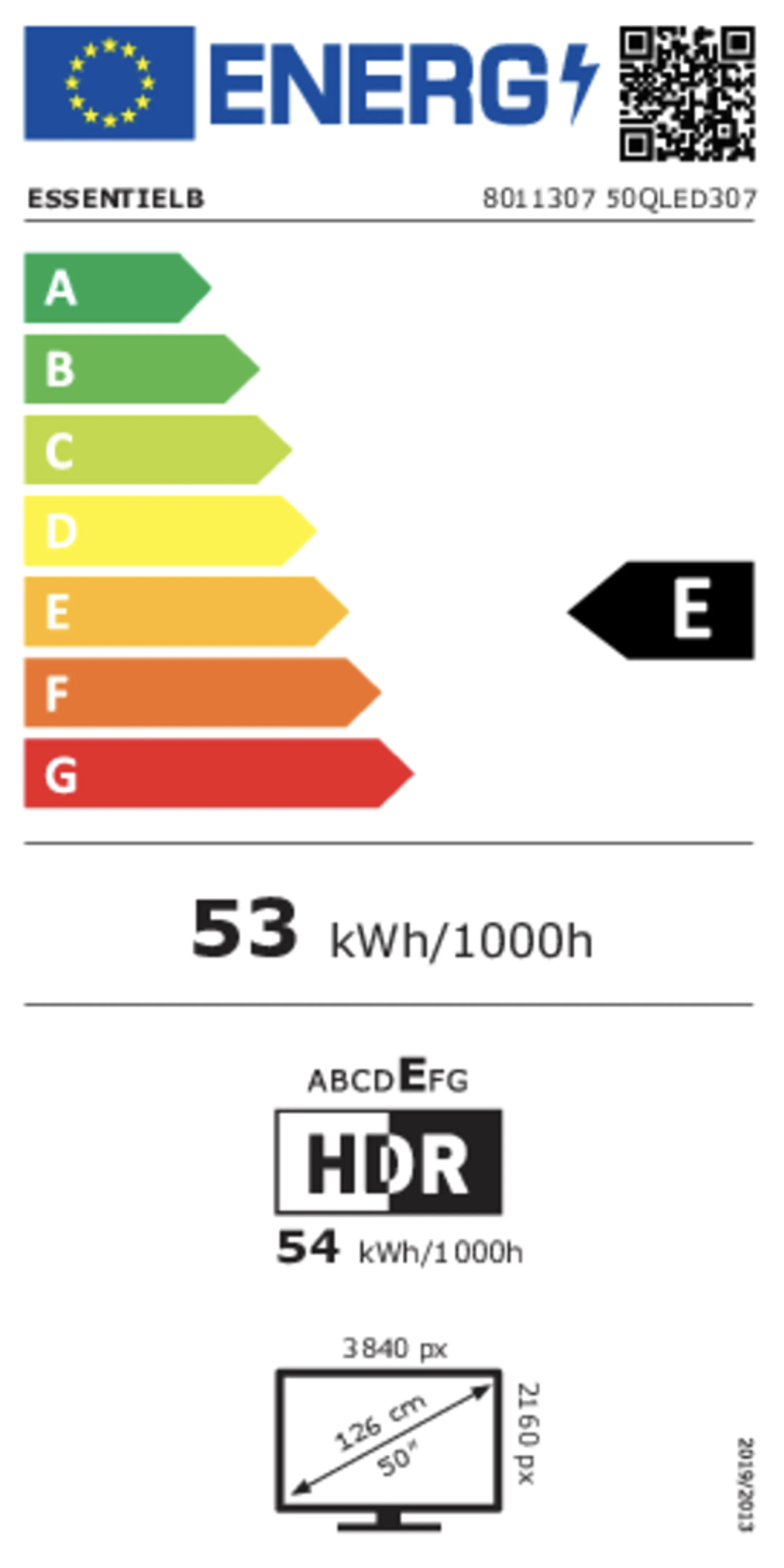 Essentiel-B QLED TV 4K 50QLED307 - 50 inch