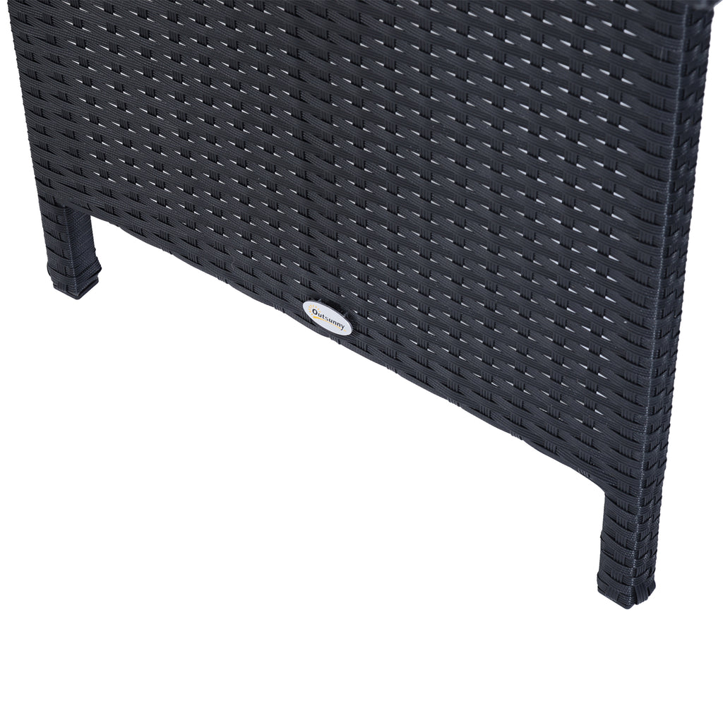 Outsunny 18-delige poly-rotan zitgroep bankstel tuinset fauteuil krukkenset