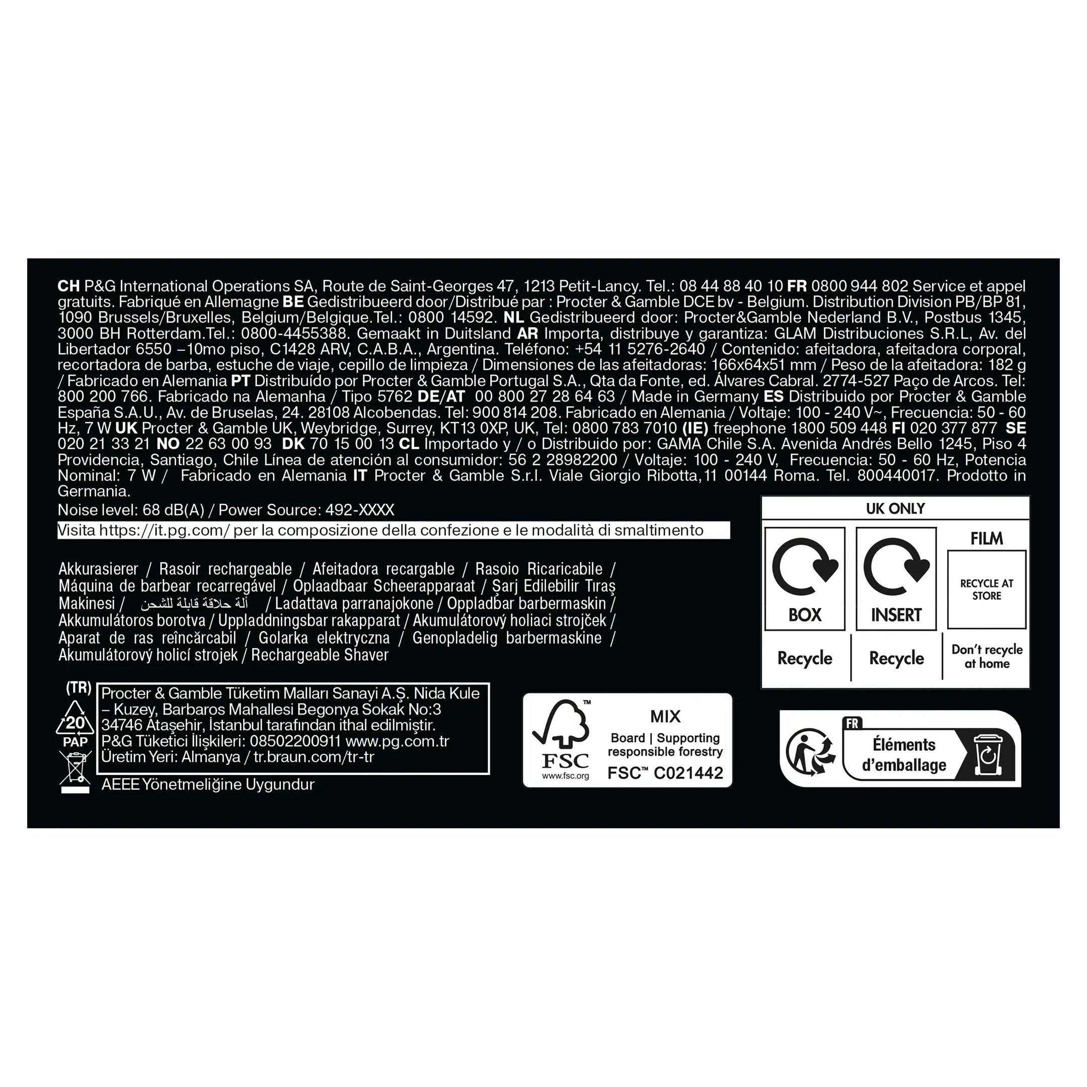 Braun Elektrisch scheerapparaat Series 6 62-S1650s