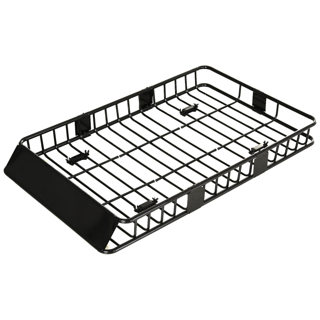 HOMCOM Universele dakkoffer autodakdrager dakbagagerek bagagemand bagagerek plank metaal zwart 162 x 99 x 16 cm | Aosom.de