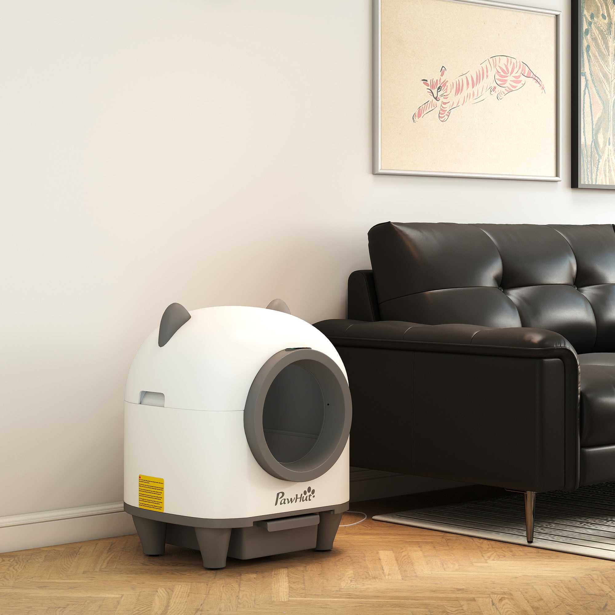 PawHut Zelfreinigende Kattenbak met App-besturing 80 L Geurbestrijding voor Meerdere Katten