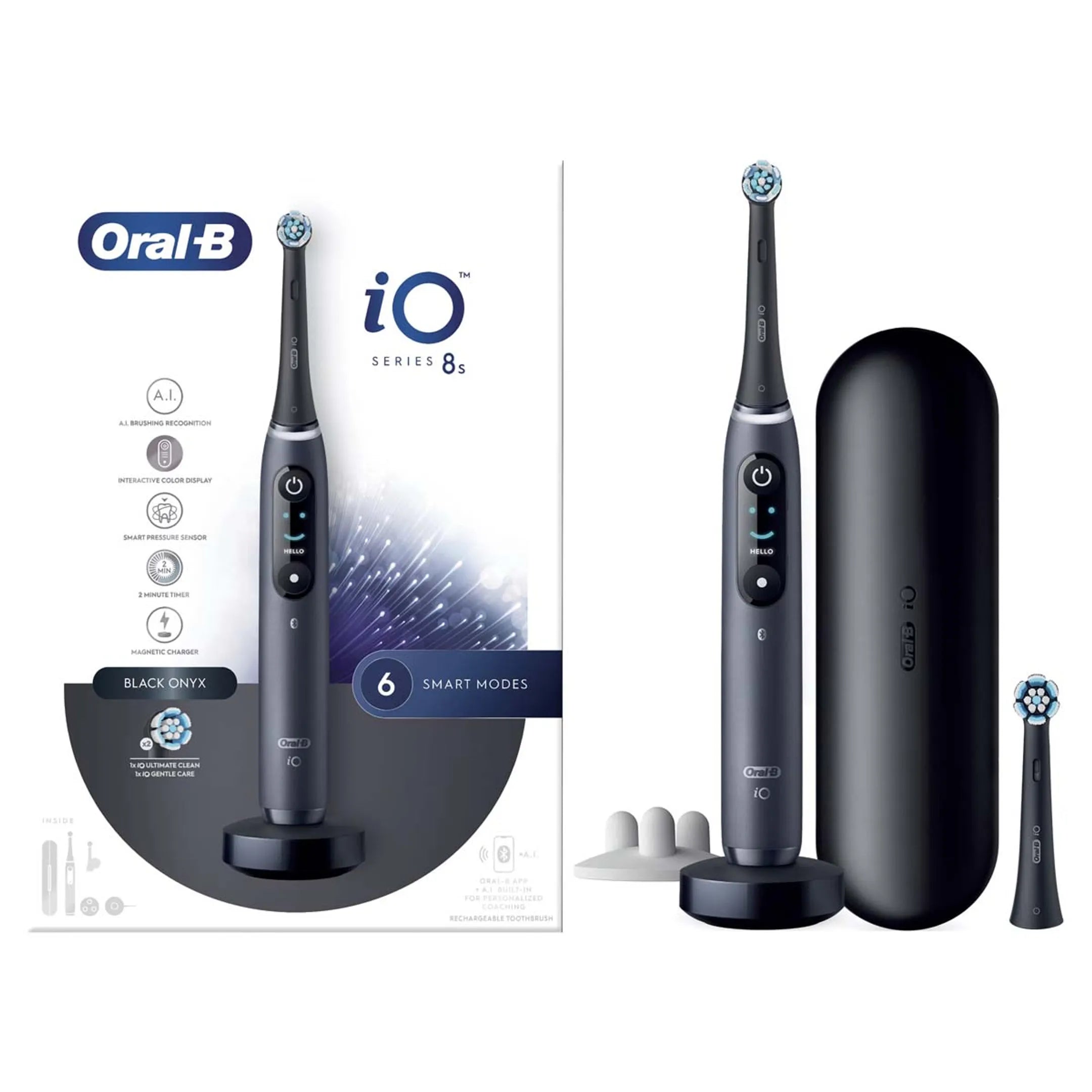 Oral-B Elektrische tandenborstel IO8S BLACK ONYX (+1 REFILL)