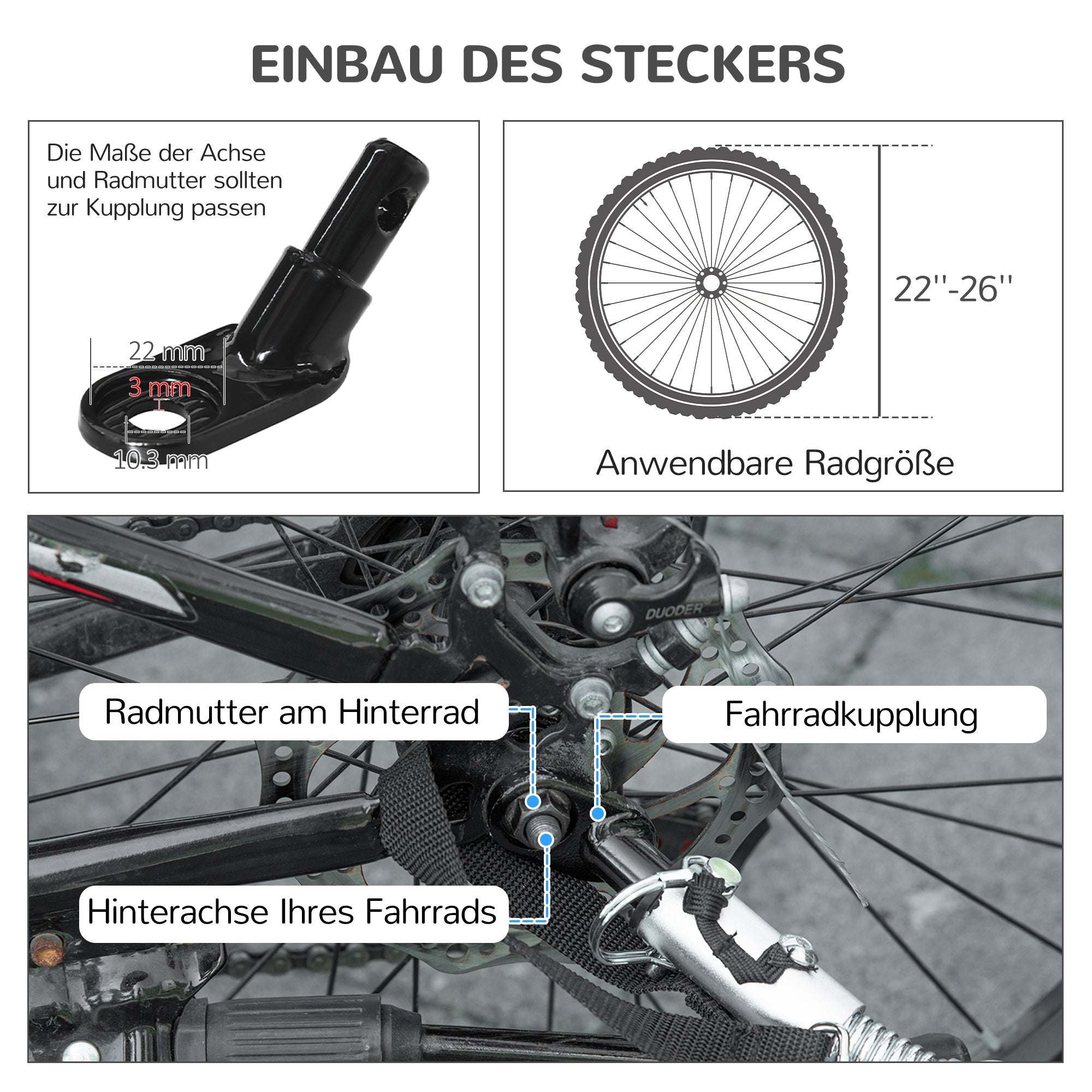 PawHut hondenaanhanger, vouwfietsaanhanger, hondenaanhanger, zwart