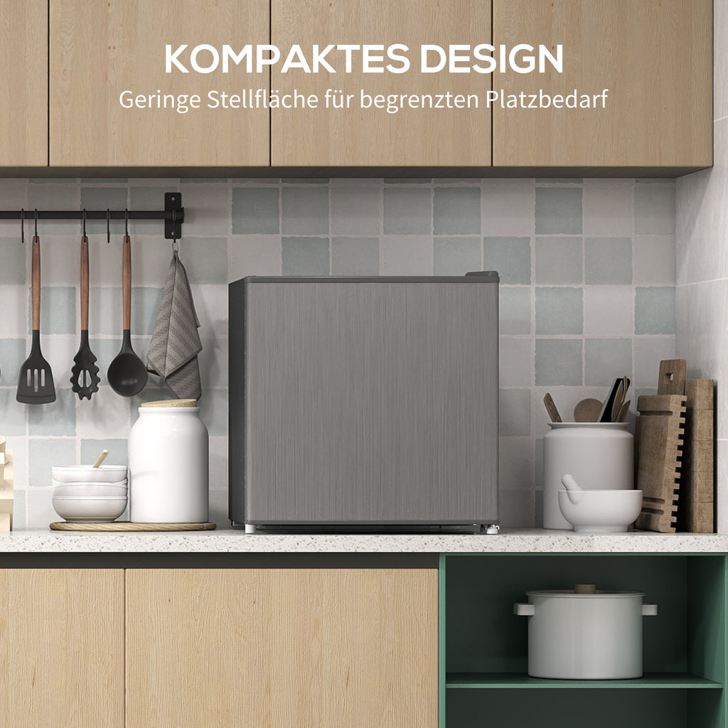 HOMCOM Mini-Vriezer 35 L, Electrische Vriesbox, Vrijstaand 161W, Mini Diepvrieskist 47 x 44,2 x 48,8 cm, Grijs