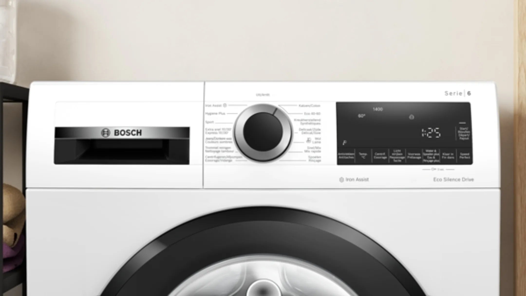 Bosch Bundel - Wasmachine WGG244ZPFG Serie 6 Iron Assist 9 kg + Droogkast WQG235D8FG Serie 6 SelfCleaning condenser