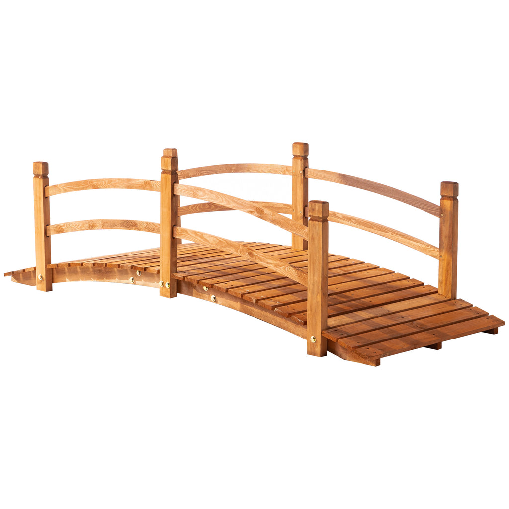 Outsunny houten tuinbrug 185 x 72 x 58 cm