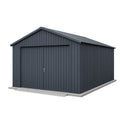 Gr metalgarage, dobbeltdr, gavltag, 5x3x2,7m