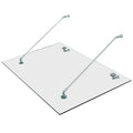 HOMCOM Glazen luifel voordak huisdeur roestvrije staal gehard glas 150X90 cm