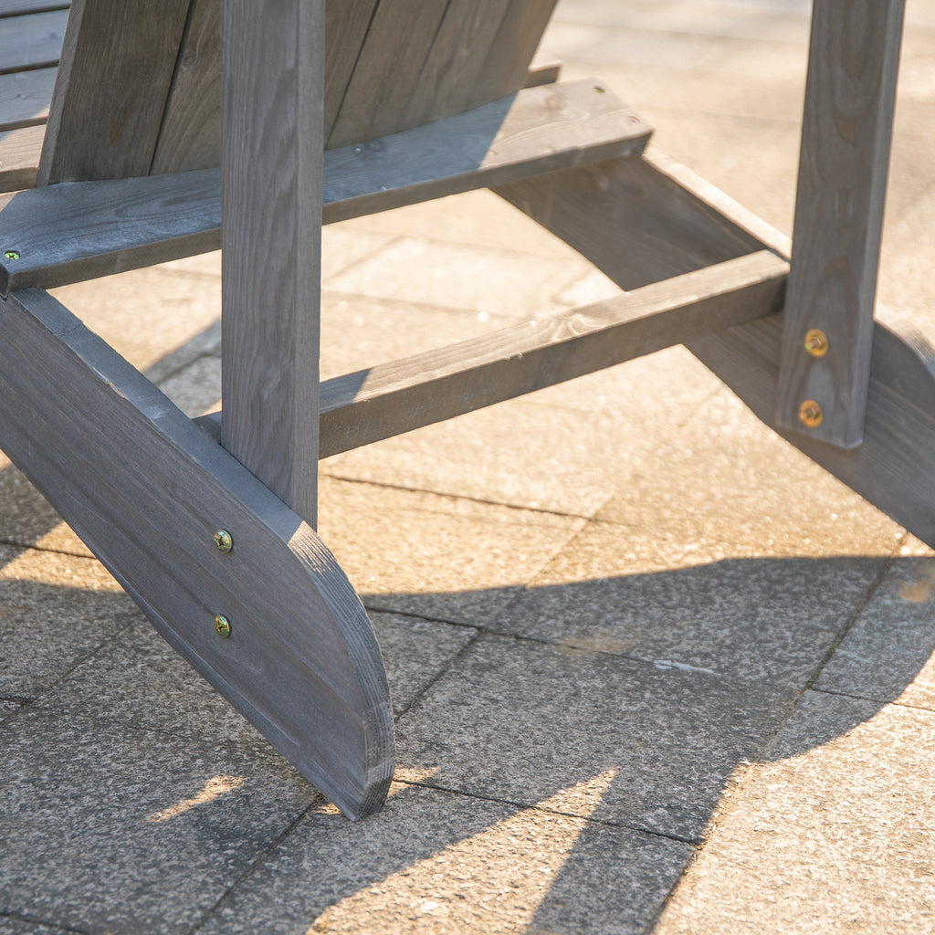 Outsunny tuinbank met tafel en zonneschermhouder, tuinmeubilair, massief hout, kleur grijs