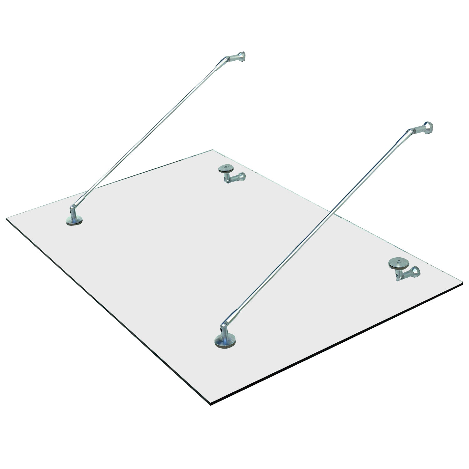 HOMCOM Glazen luifel voordak huisdeur roestvrije staal gehard glas 150X90 cm