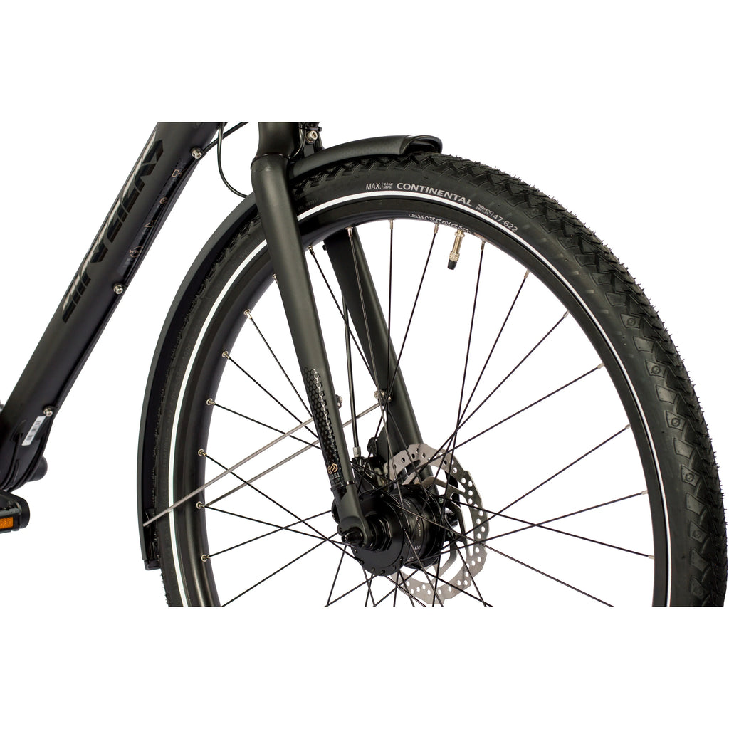 28 Inch Heren XXL Trekkingfiets TR.2880 Trekkingfiets 27 x Speed Shimano DEORE RD-M592 SGS Zwart