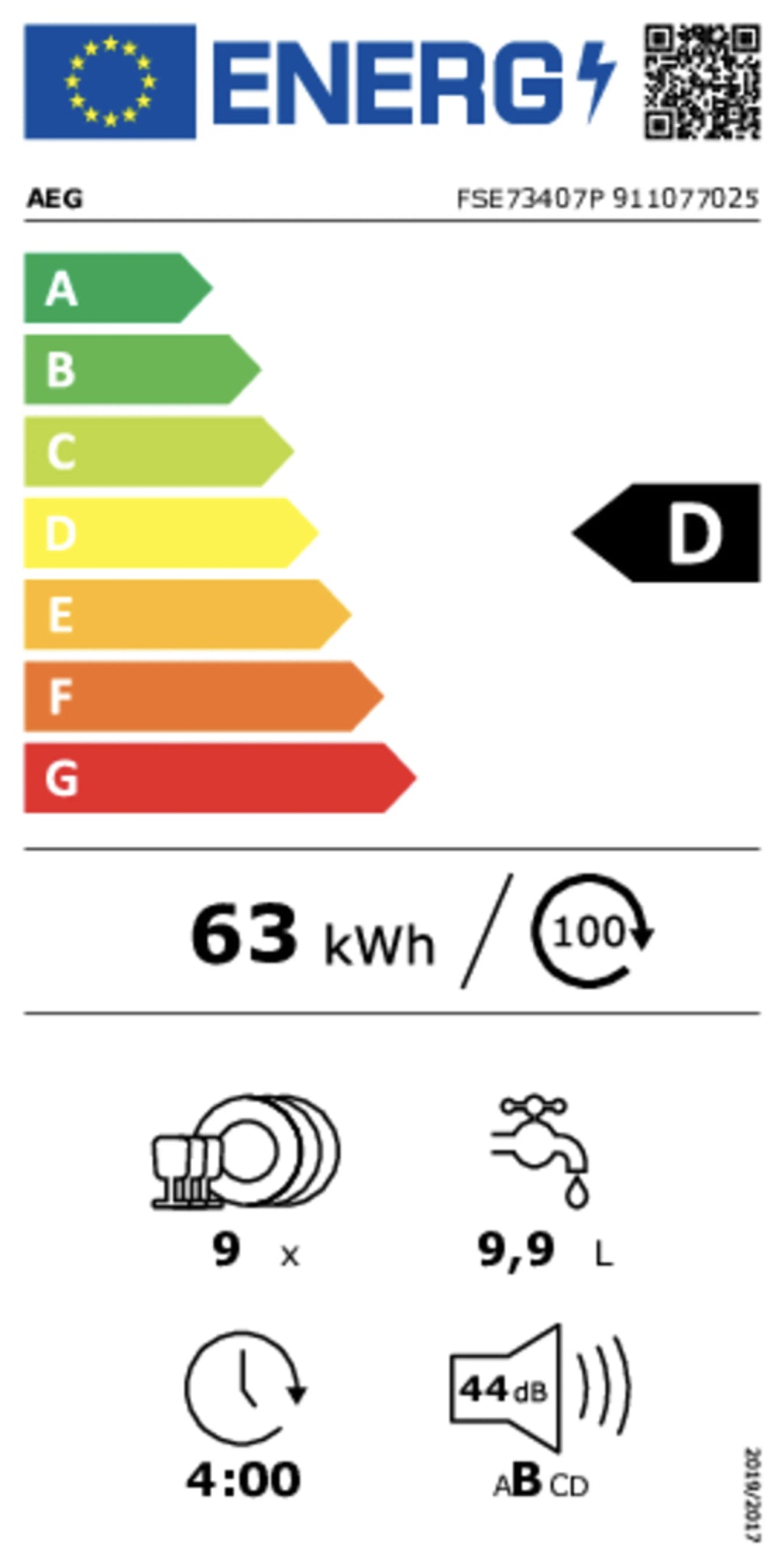 AEG Inbouw vaatwasser FSE73407P