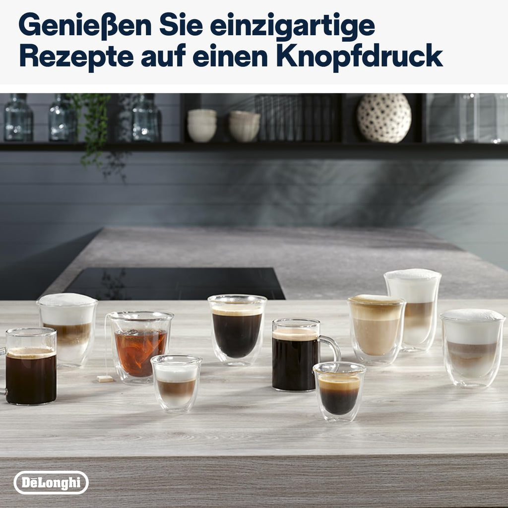 De'Longhi Magnifica Evo ECAM 292.81.B Volautomatische koffiemachine met LatteCrema melksysteem, 7 directe selectieknoppen voor cappuccino, espresso en andere koffiespecialiteiten, 2-kops functie, zwart