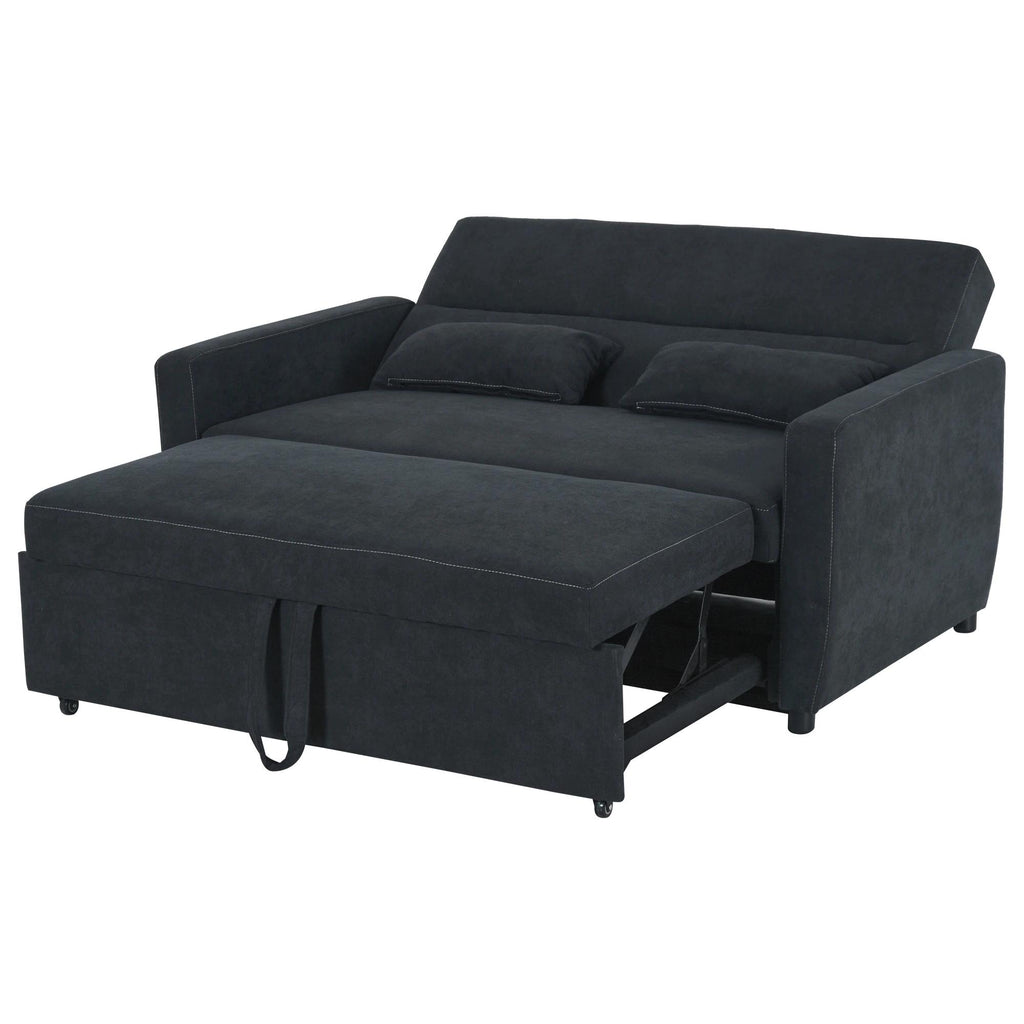 HOMCOM slaapbank, opklapbare bank, 2-zits stoffen bank, slaapbank, bank met slaapfunctie, bankstel, verstelbare hoek 148 x 82 x 89 cm