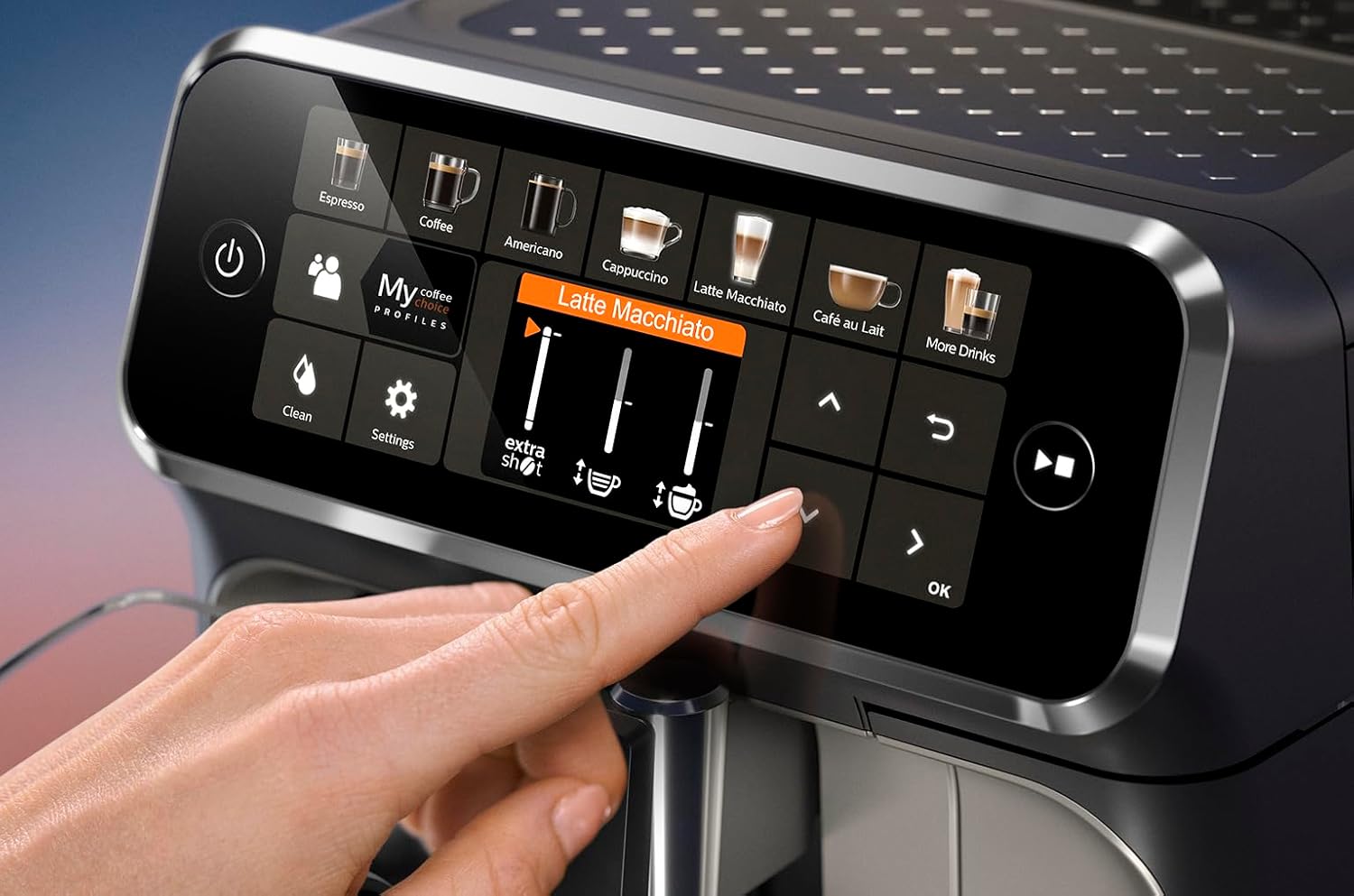 Philips Series 5400 volautomatische koffiemachine - LatteGo melksysteem, 12 koffiespecialiteiten, intu?tief display, 4 gebruikersprofielen, chroom (EP5447/90)