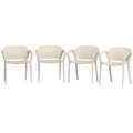 Outsunny Set van 4 Weerbestendige Tuinstoelen uit Kunststof, Stapelstoel met Arm- en Rugleuning tot 120 kg Belastbaar