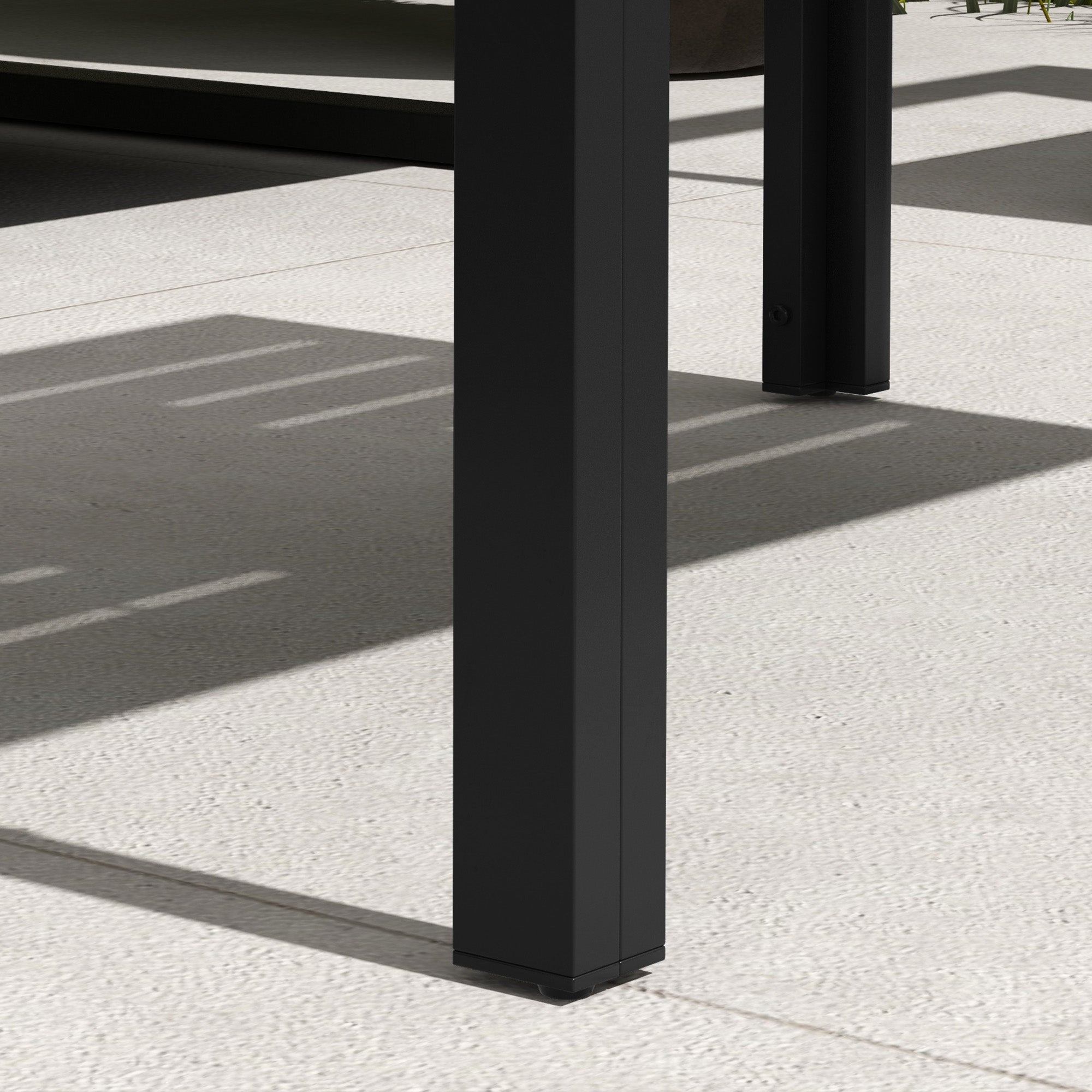 Outsunny Bijzettafel Balkontafel van Staal Rechthoekig Koffietafel Weerbestendig Tuin 101,5x61x46 cm Zwart