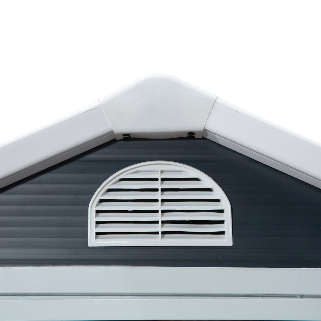 Outsunny Gereedschapsschuur tuinhuis met raam puntdak outdoor metaal grijs