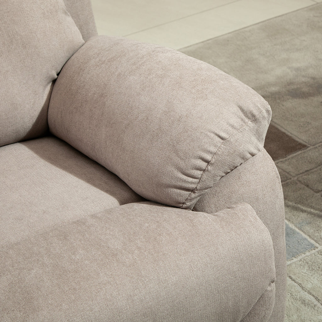 HOMCOM relaxfauteuil enkele sofa ligbed kantelbaar 150 ° TV-fauteuil linnen beige 97 x 96 x 105,5 cm