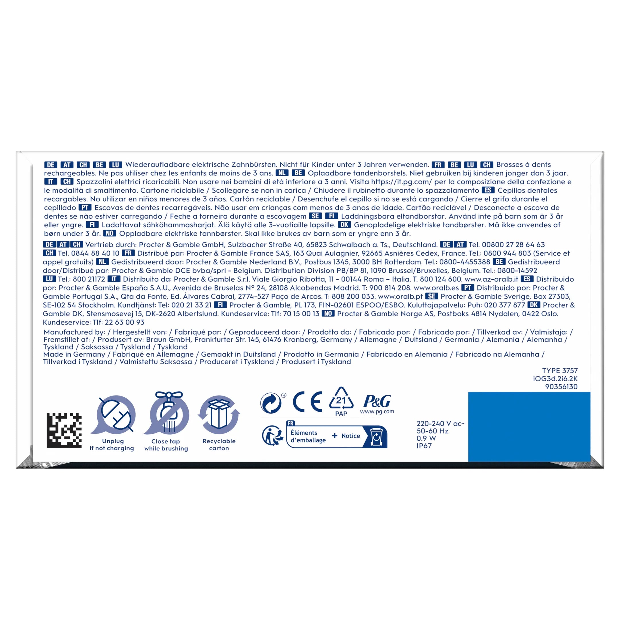 Oral-B Elektrische tandenborstel iO3 Duo Matt Zwart/Ice Blauw + Reisetui