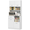 HOMCOM Buffetkast met Lade, Soft-Close Deuren, 80 x 35 x 180 cm - Wit