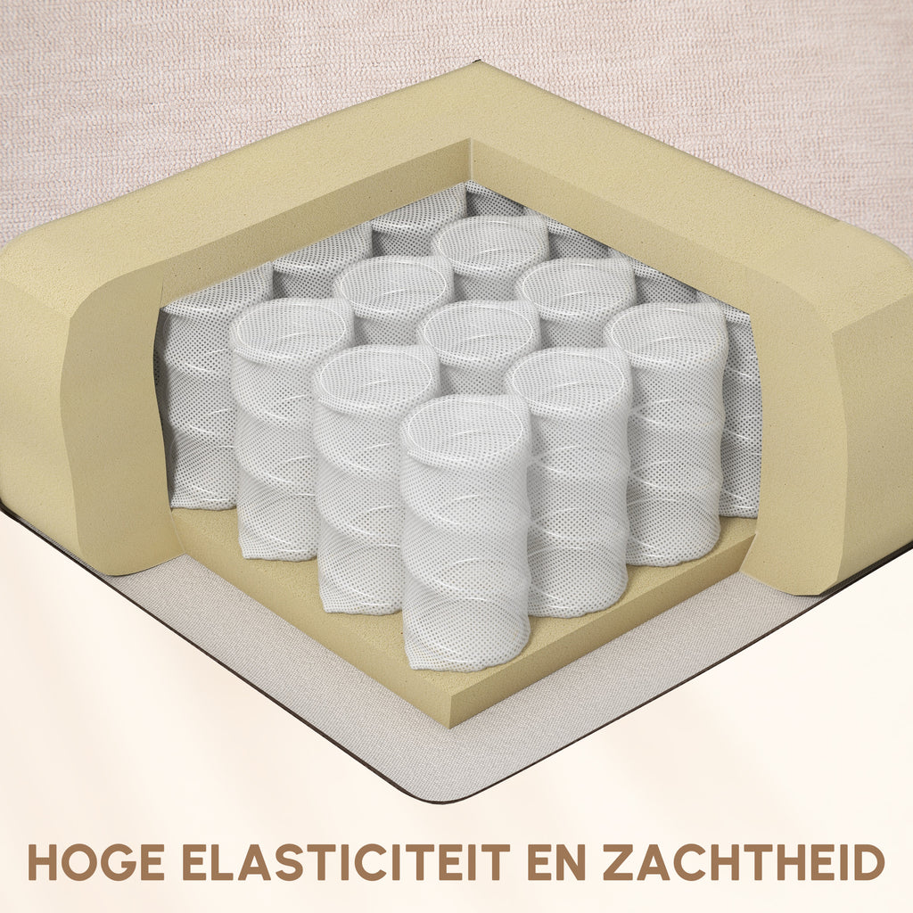 HOMCOM Massagestoel met Verwarmings- & Ligfunctie, Draaibaar, tot 150 kg, Metaal Frame, 98x90x98cm, Beige