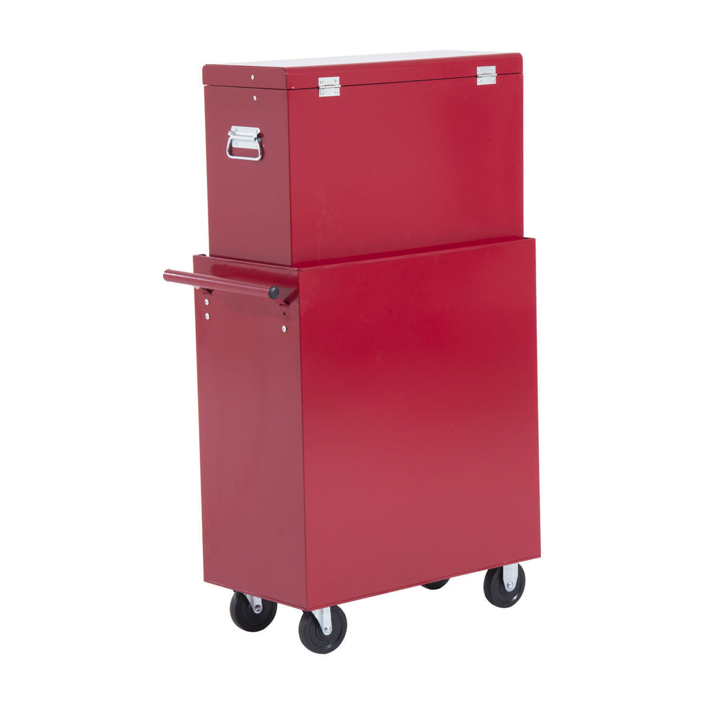 HOMCOM® mobiele werkplaatswagen, afsluitbaar met 16 schuifladen, rood / schuiflade gereedschapwagen wagen met wielen  gereedschapskist (rood)