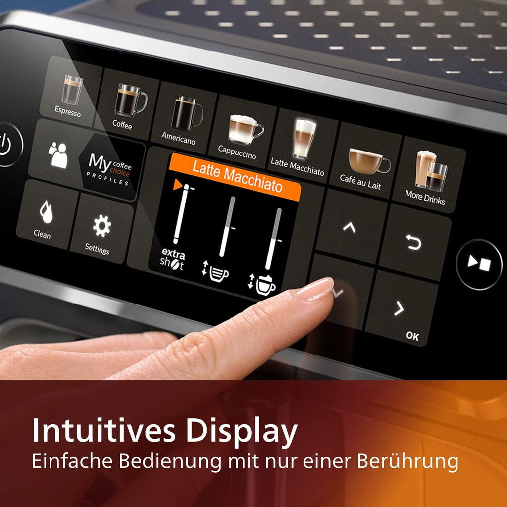 Philips Series 5400 volautomatische koffiemachine - LatteGo melksysteem, 12 koffiespecialiteiten, intu?tief display, 4 gebruikersprofielen, chroom (EP5447/90)