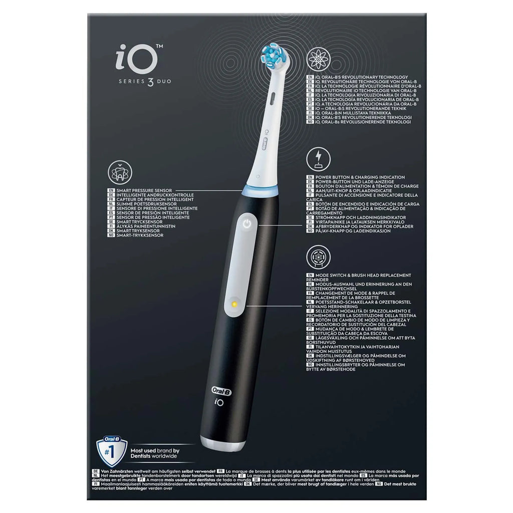 Oral-B Elektrische Tandenborstels iO3 Duo Zwart/Roze + Reisetui
