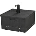 Outsunny 3-in-1 Parasolvoet, Bijzettafel, Bloembak, tot 80 kg zand, weerbestendig, Zwart