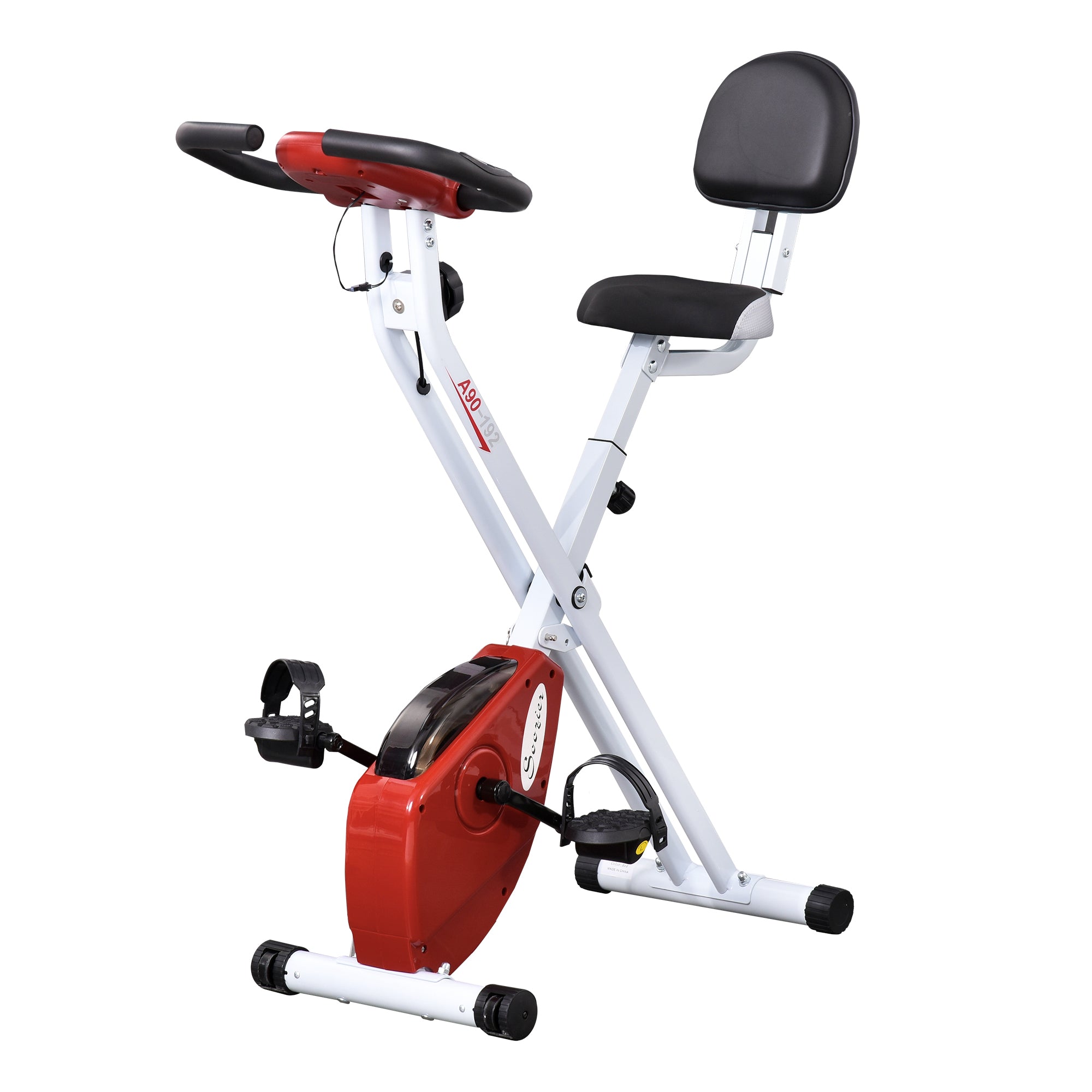 HOMCOM Hometrainer, fietstrainer, trainingsfiets met in 8 niveaus instelbare magnetische weerstand, staal, wit, 43 x 97 x 109 cm