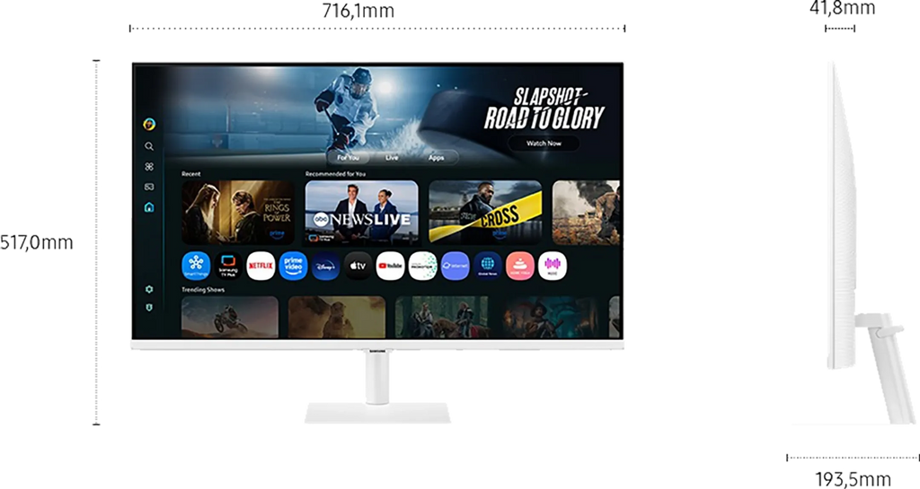 Samsung 32" Smart Monitor M7 M70F Wit 4K Samsung Vision AI LS32FM703UUXEN