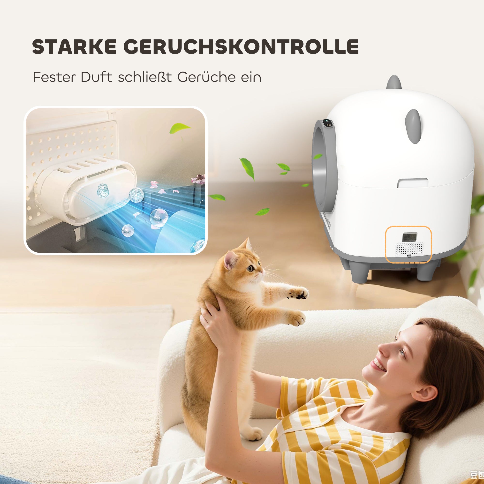 PawHut Zelfreinigende Kattenbak met App-besturing 80 L Geurbestrijding voor Meerdere Katten