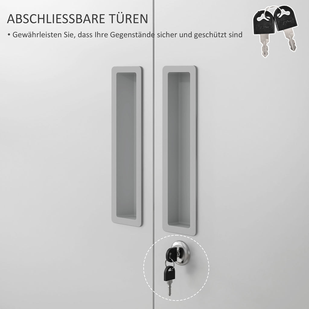 HOMCOM Archiefkast, Kantoorkast, 5 Schappen, Metaal, 80B x 40D x 180H cm, Wit