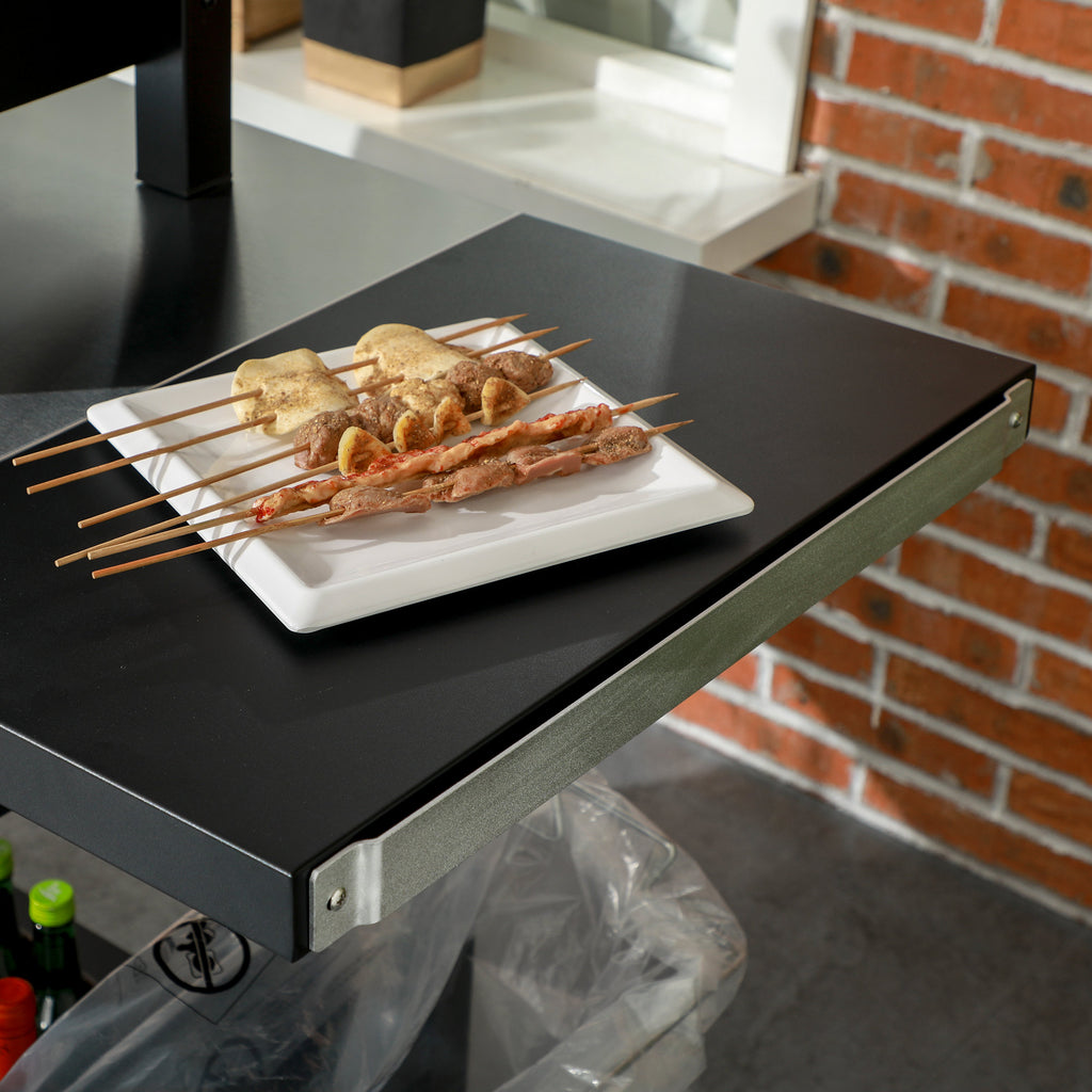 Outsunny Barbecuestation BBQ-wagen, incl. accessoires, 125 x 65 x 84 cm, Zwart + Zilver