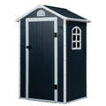 Outsunny Gereedschapsschuur tuinhuis met raam puntdak outdoor metaal grijs