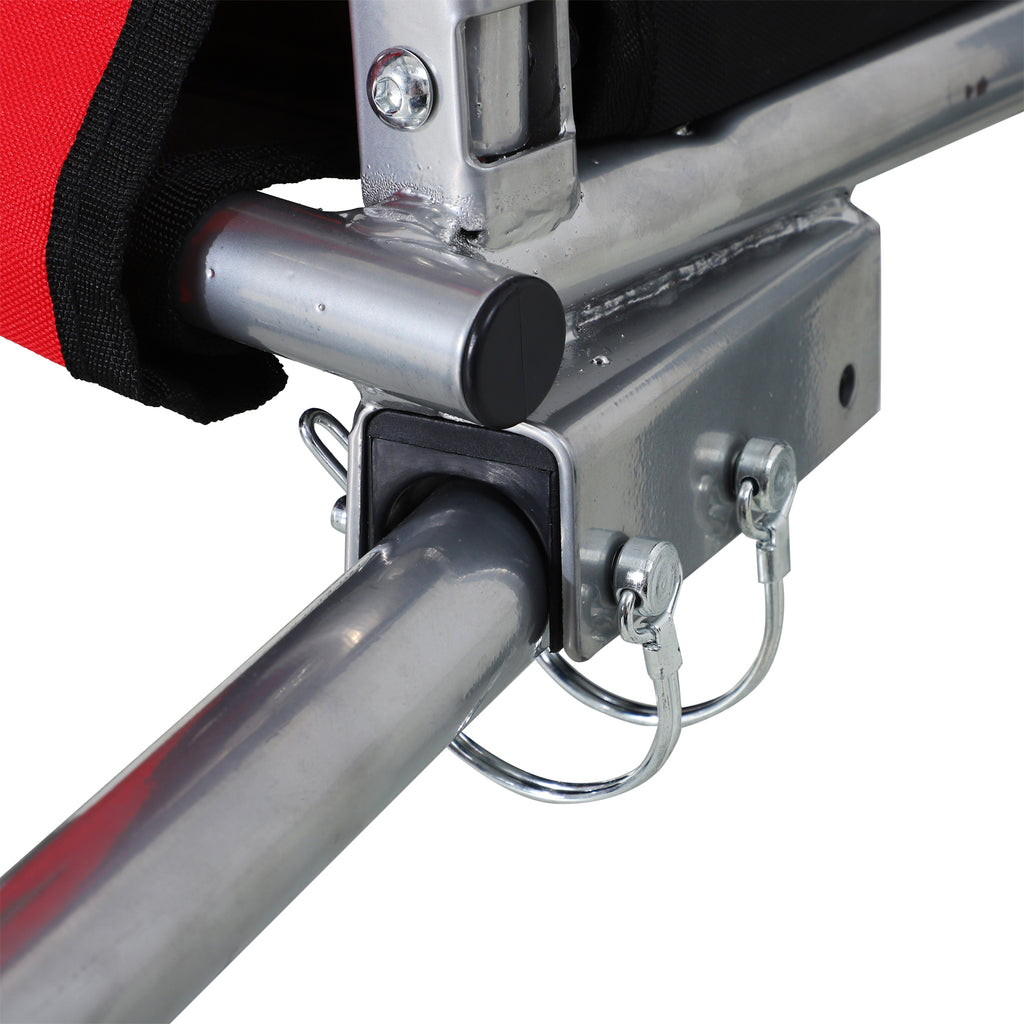 PawHut 2 in 1 hondenaanhanger fietskar jogger vlag regenhoes voor honden Rood