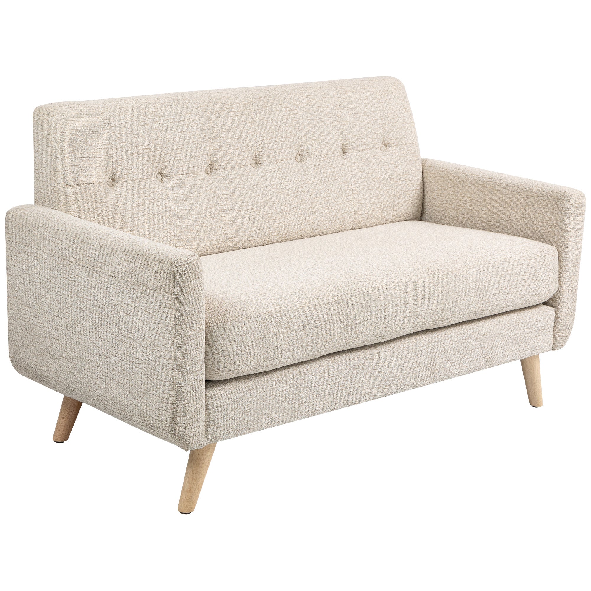 HOMCOM Tweezitsbank, comfortabel, 134x71x82 cm, Beige