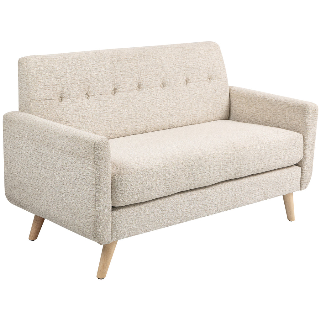 HOMCOM Tweezitsbank, comfortabel, 134x71x82 cm, Beige